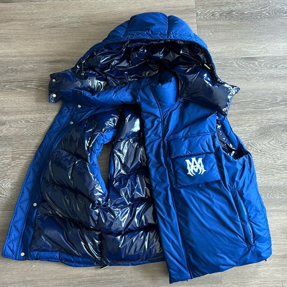 AMIRIlogo-embroidery padded vest